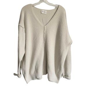 Wilfred Free Aritzia Relaxed V-Neck Sweater Soft Oversized Snow L